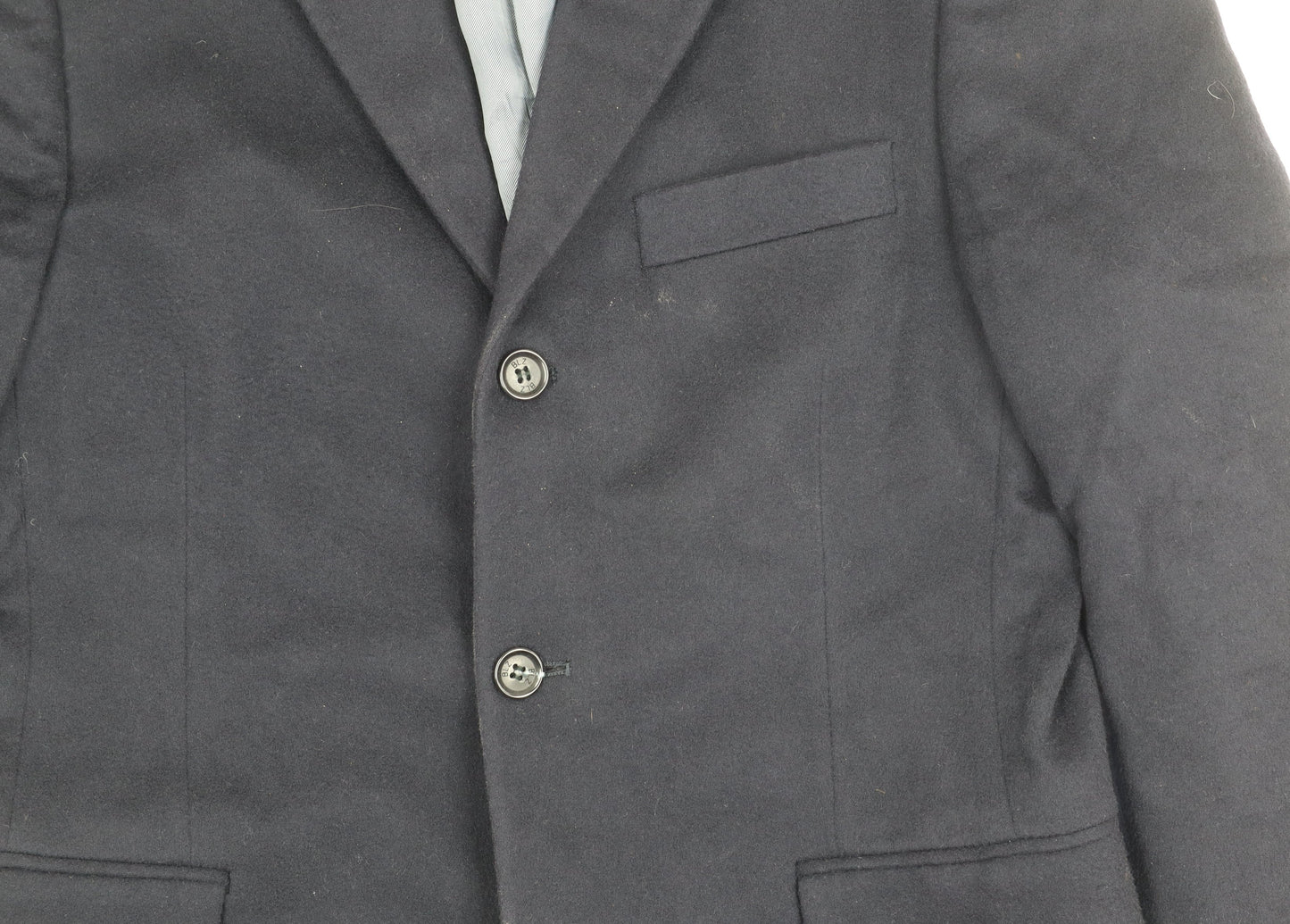 David Moss Men's Blue Wool Blazer 36S