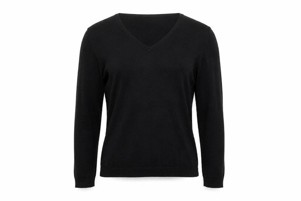Deane & White Women's Black V-Neck Wool Jumper S