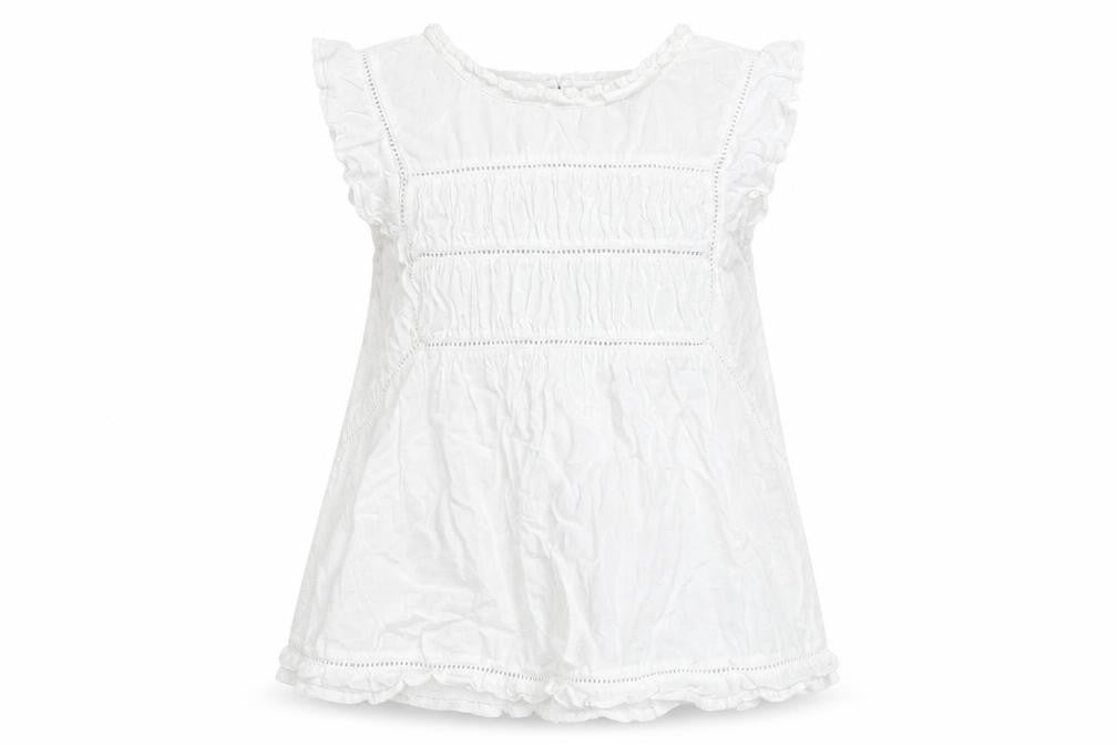 BURGS Women's White Sleeveless Cotton Top - Size 12
