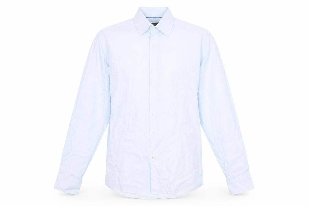 Marks & Spencer Men's Blue Cotton Button-Up Shirt