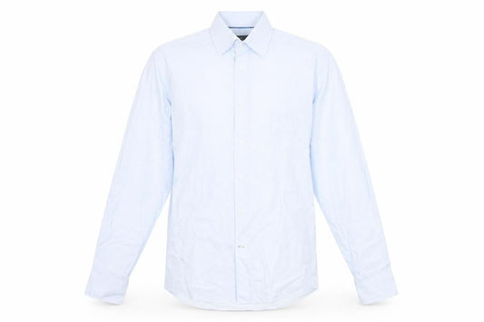 Marks & Spencer Men's Blue Cotton Button-Up Shirt