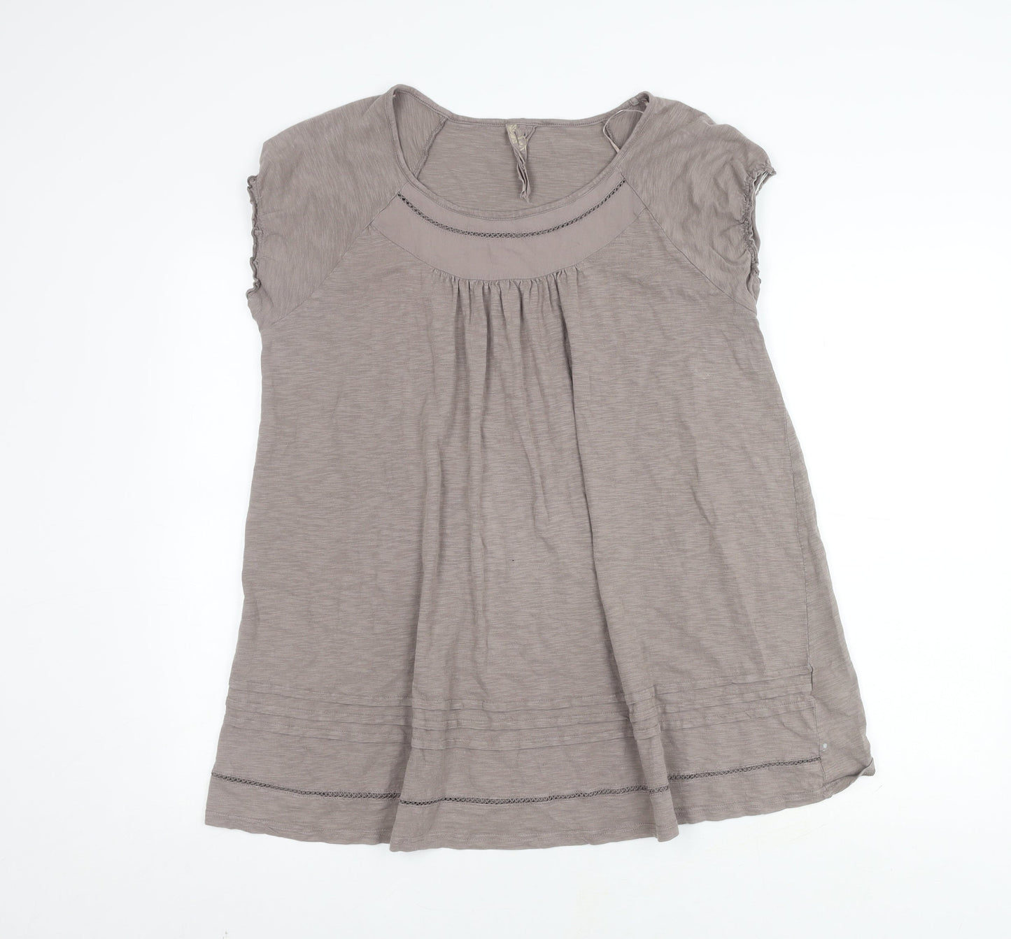 Next Women's Grey Cap Sleeve T-Shirt, L, Cotton Jersey