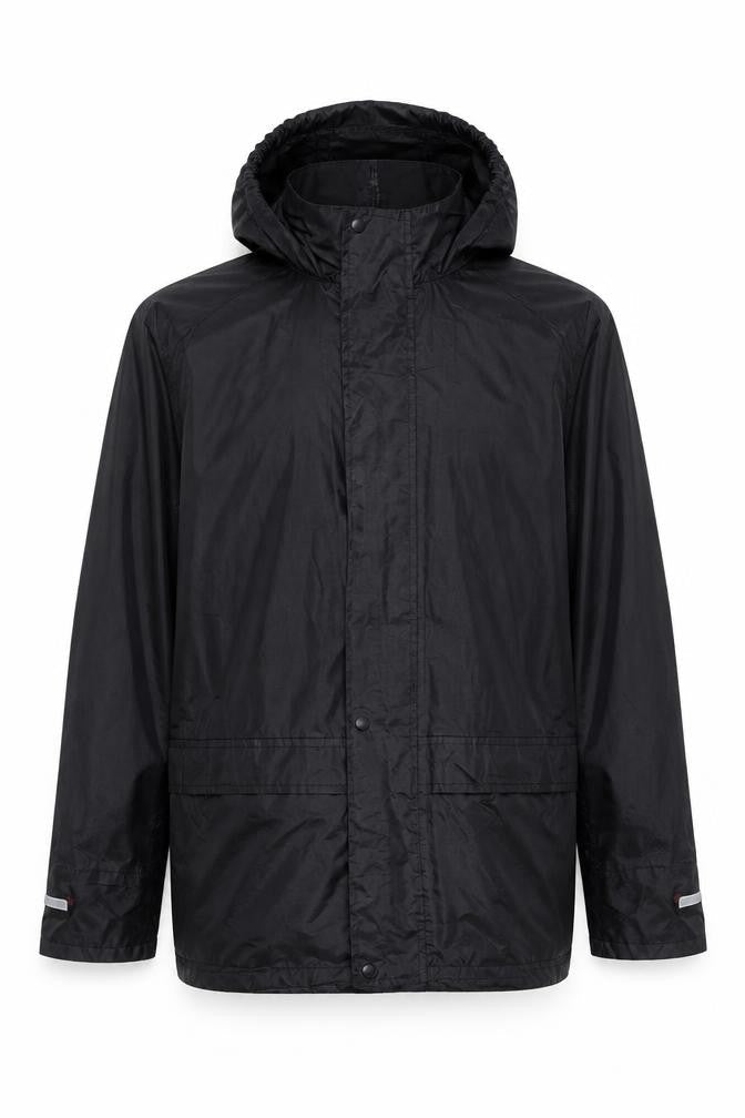 Result Core Men’s Black S Rain Coat, Hooded, Lightweight