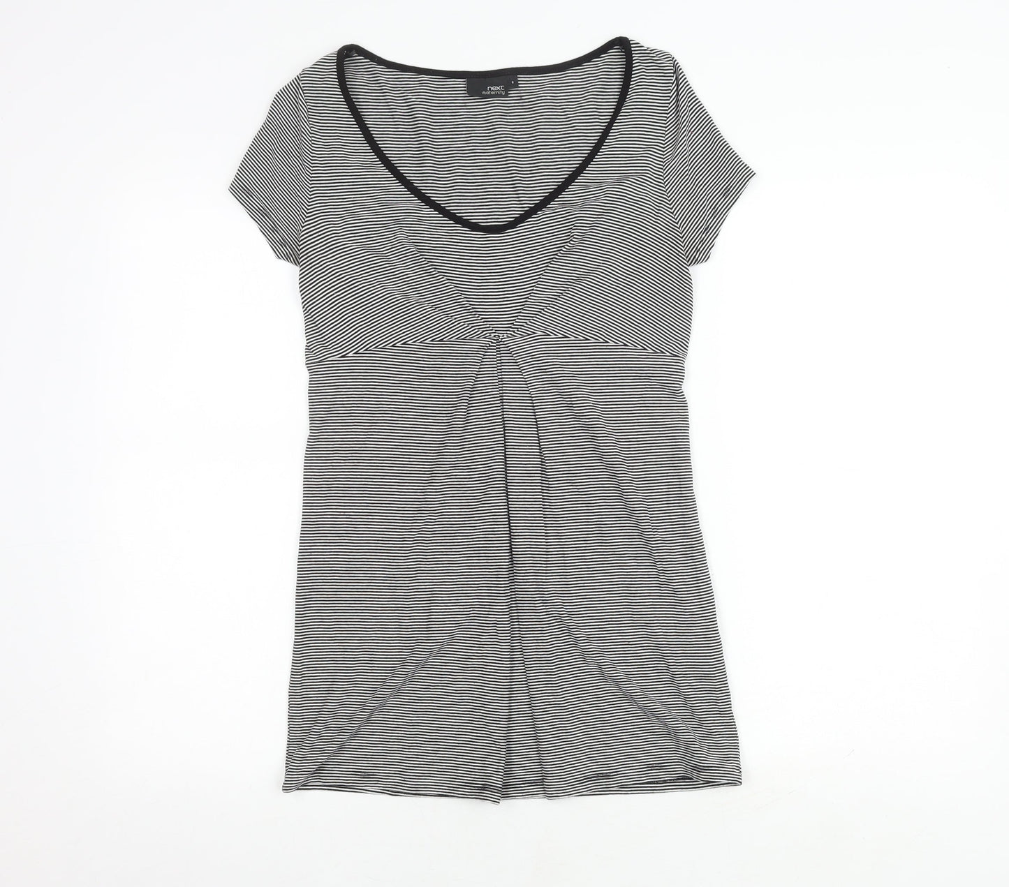 Next Maternity Striped V-Neck Top, Size 8, Black