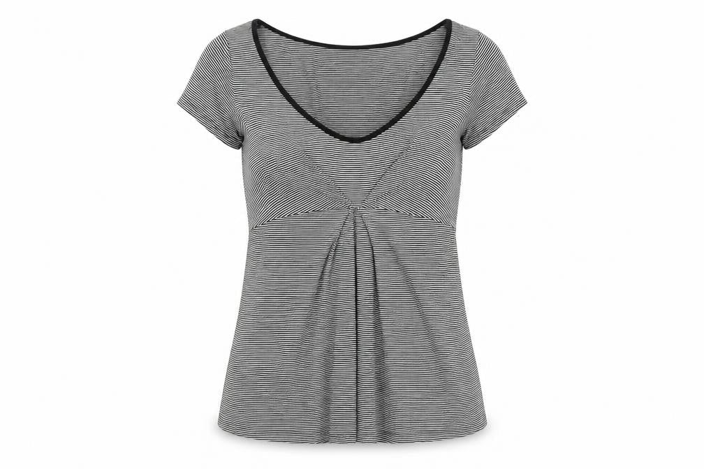 Next Maternity Striped V-Neck Top, Size 8, Black