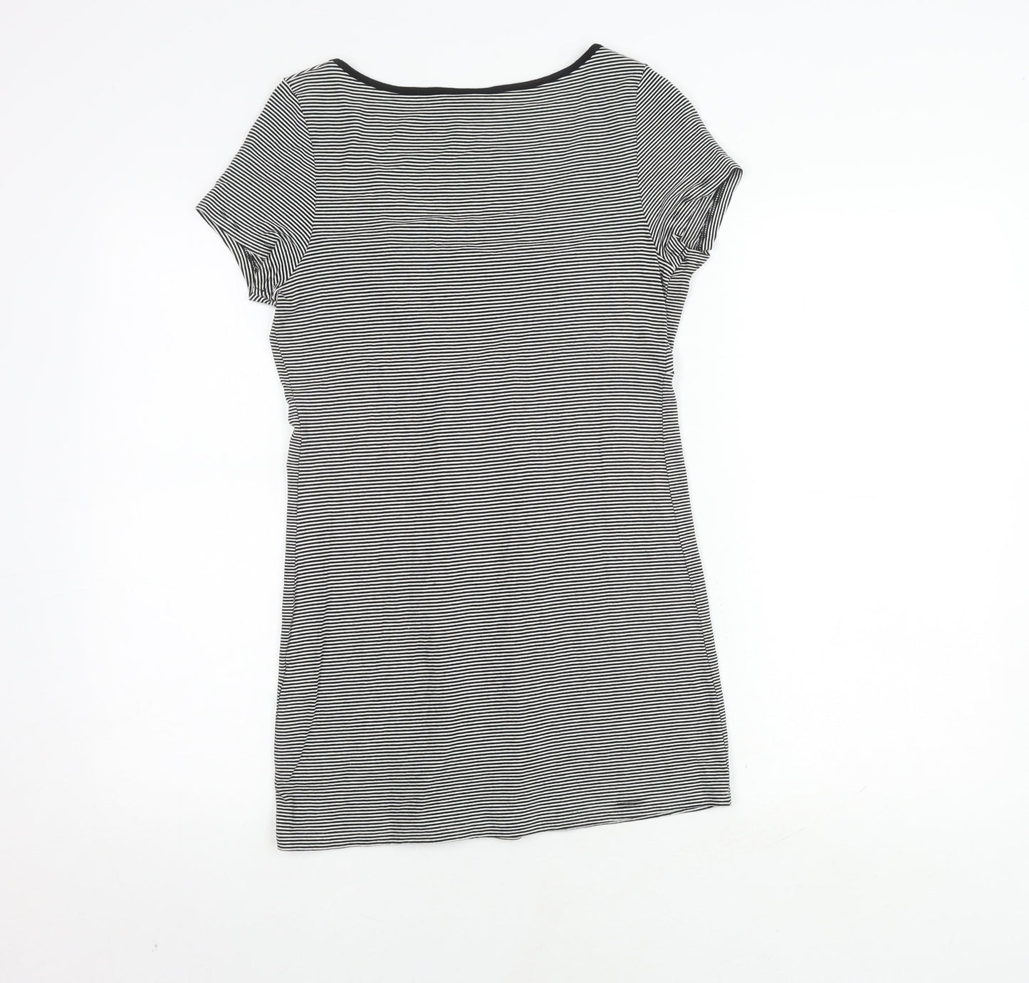 Next Maternity Striped V-Neck Top, Size 8, Black