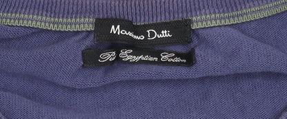 Additional view of Massimo Dutti Men's Blue V-Neck Cotton Pullover, size L