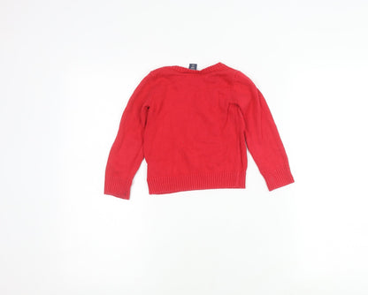 Baby Gap Girls Red 3 Years Animal Pullover Jumper