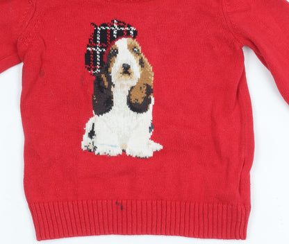 Baby Gap Girls Red 3 Years Animal Pullover Jumper