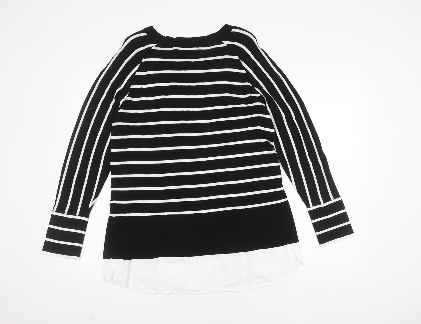 Next Women's Black Striped Long Sleeve Top, Size 16
