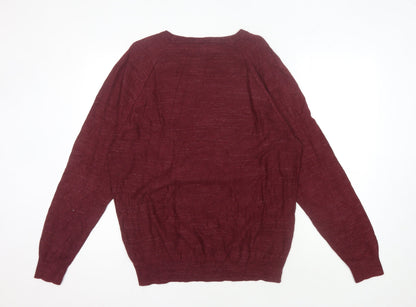 Back view of J.Crew Men's Red Cotton jumper, size L