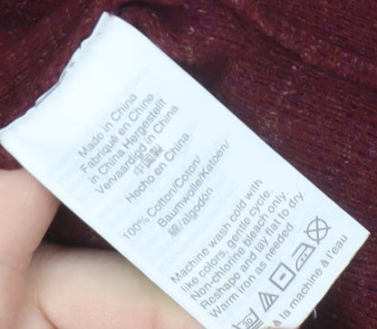Close-up detail of J.Crew Men's Red Cotton jumper, size L