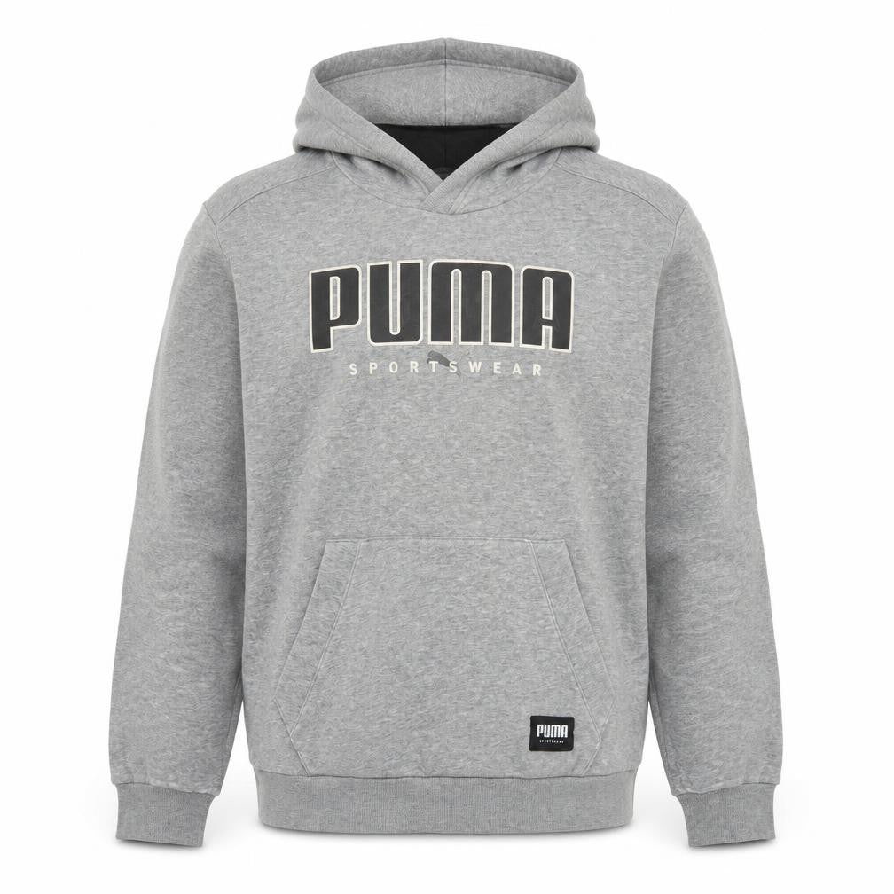 Puma Men's Grey Pullover Hoodie S - Graphic Print Comfort