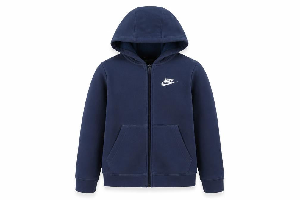Nike Boys Blue Hooded Fleece Jacket - Size 8Y