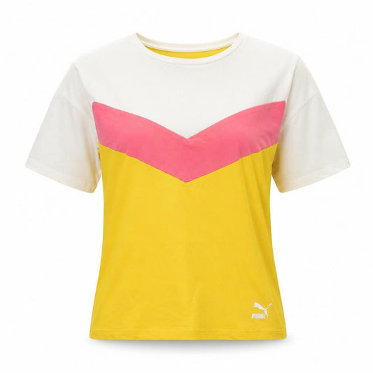 Puma Womens Colourblock T-Shirt Yellow M