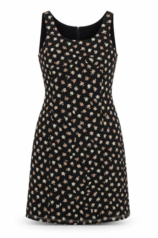 Jaeger Women's Black Floral Sheath Dress Size 12