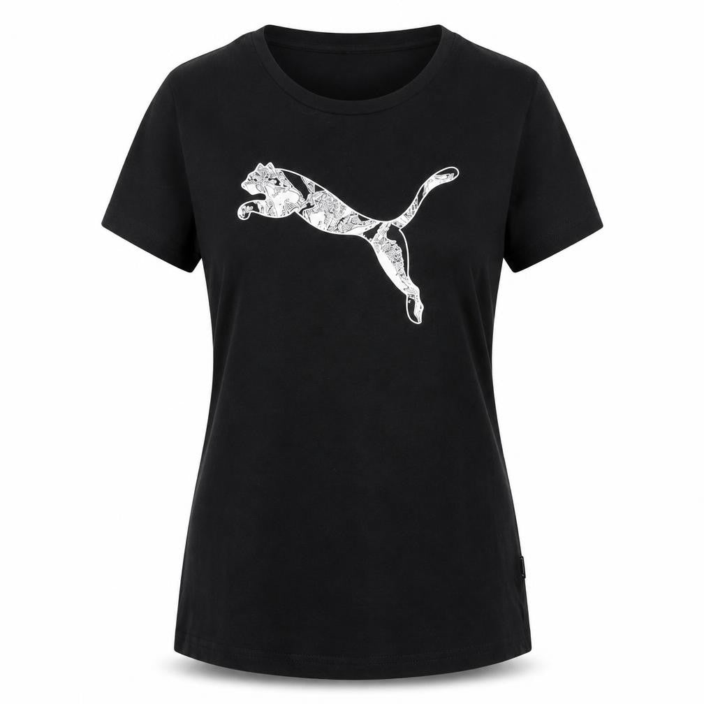 Puma Women's Black 2XS T-Shirt with Logo