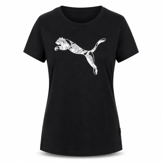 Front view of Puma Women's Black 2XS T-Shirt with Logo