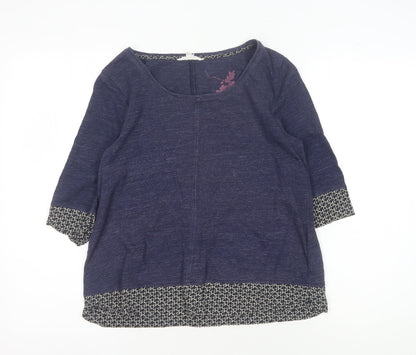 White Stuff Women's Blue 3/4 Sleeve Blouse Size 10