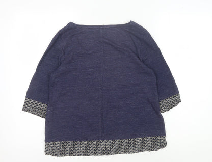 White Stuff Women's Blue 3/4 Sleeve Blouse Size 10