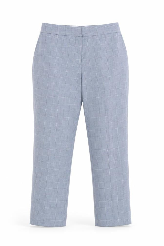 Reiss Women's Blue Check Trousers Size 6
