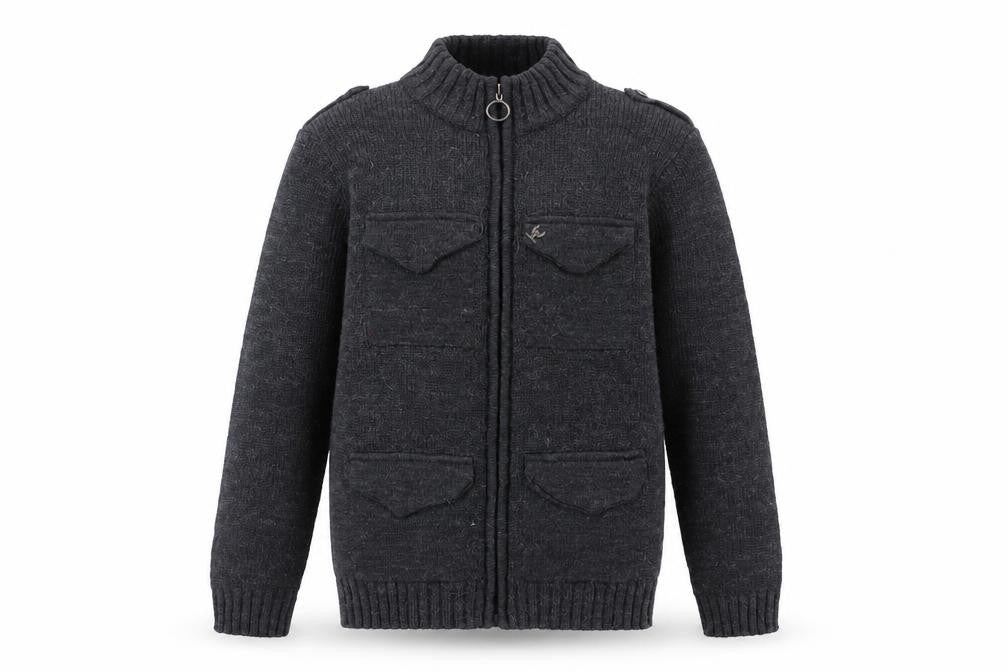 Ringspun Men's Black Full Zip Jumper M