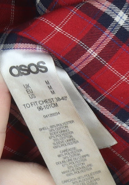 Close-up detail of ASOS Men's Black M Jacket, Stand-Up Collar, Casual