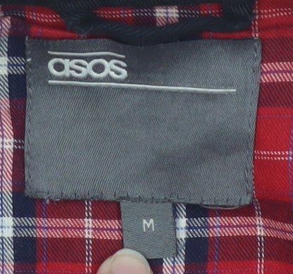 Brand and care label for ASOS Men's Black M Jacket, Stand-Up Collar, Casual