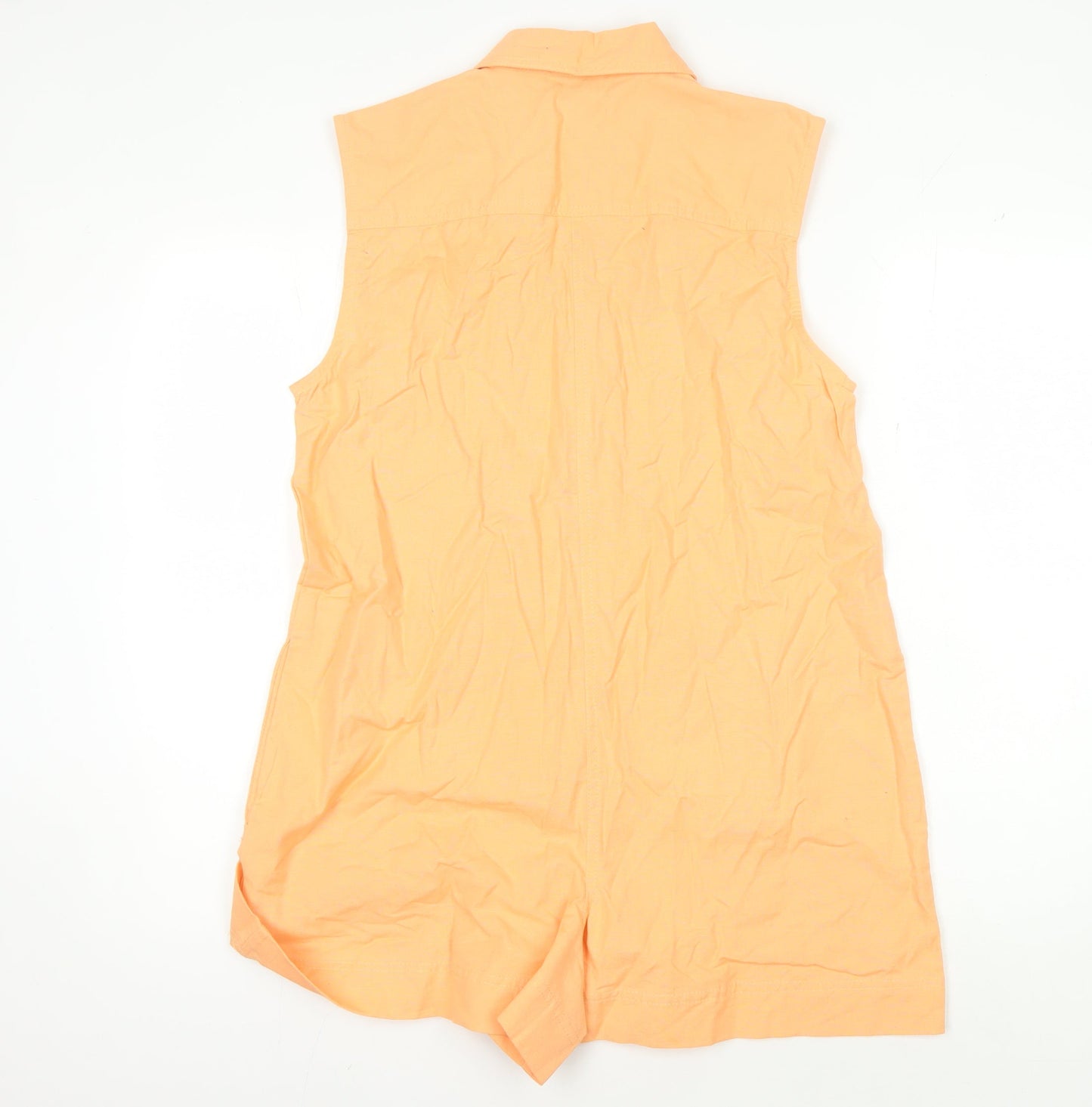 ASOS Design Women's Orange Sleeveless Collared Playsuit Size 6