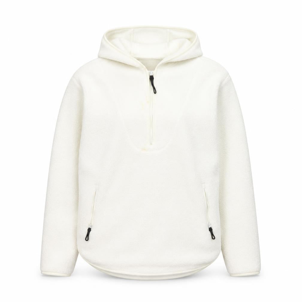 Dunnes Women’s Ivory Hoodie - S, Fleece Half-Zip Casual