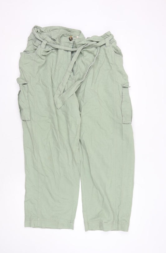 Marks and Spencer Women's Green Wide-Leg Trousers XL