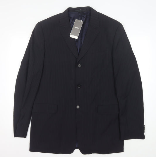 Mexx Men's Blue Striped Blazer Jacket Size UK 42
