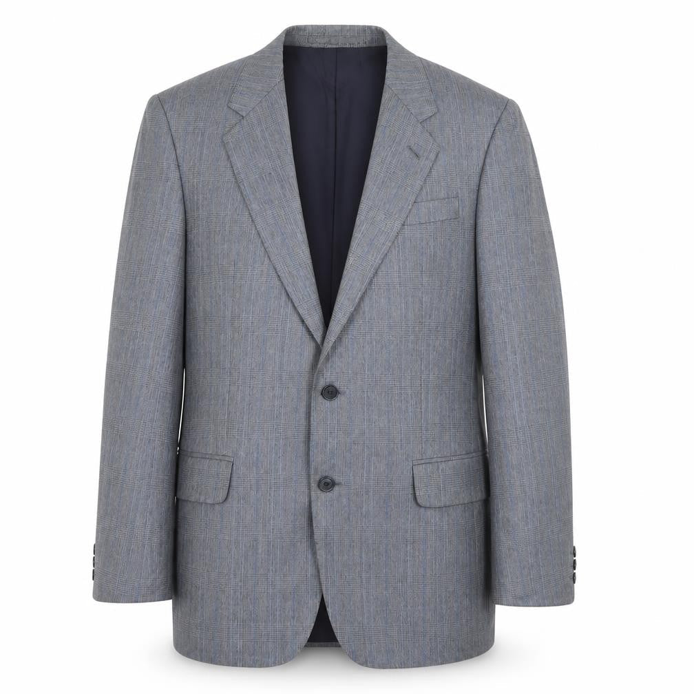 Powell's Grey Men's Blazer, Size 39R, Wool, Two-Button, Stripe