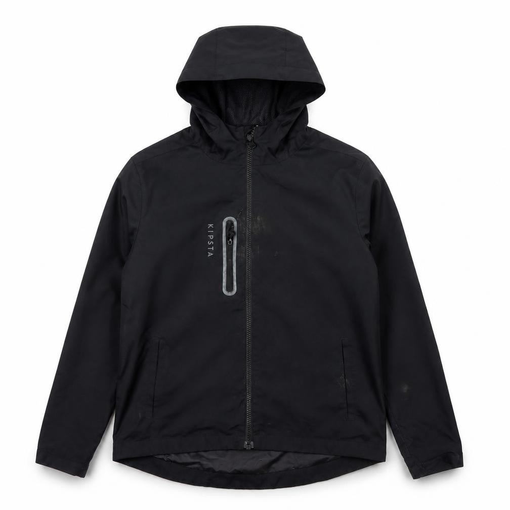 Kipsta Boys' Black Polyester Hooded Jacket, Size 10 Years