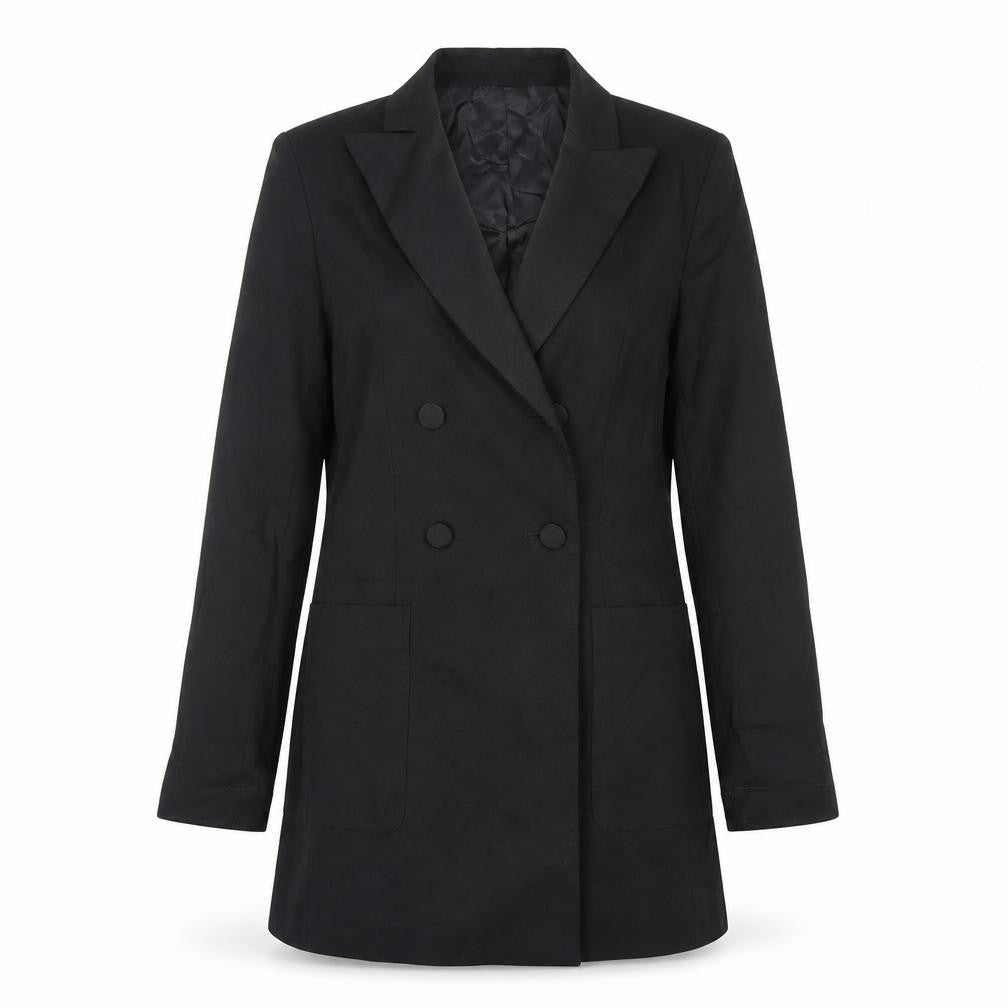 Zara Women Black XS Double-Breasted Blazer