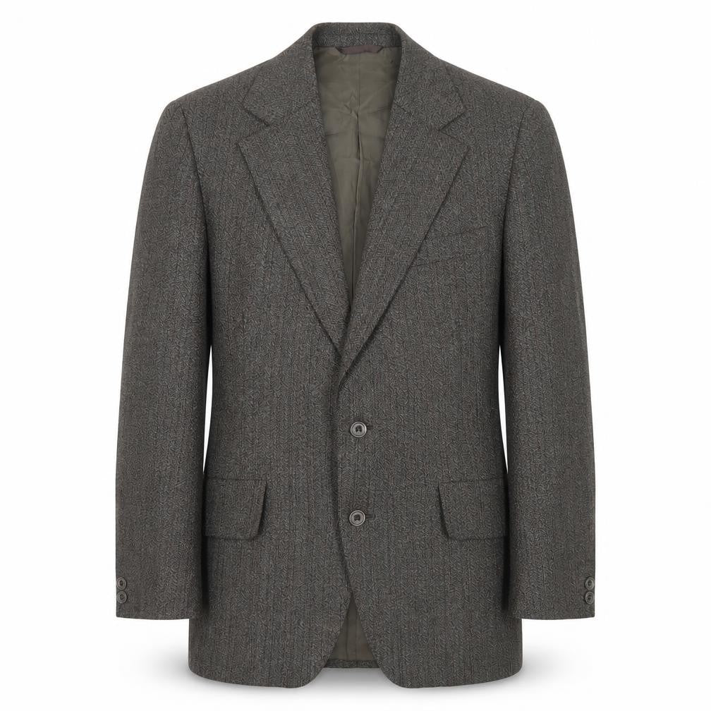 Dunn & Co. Men's Grey Herringbone Blazer, Size 40S