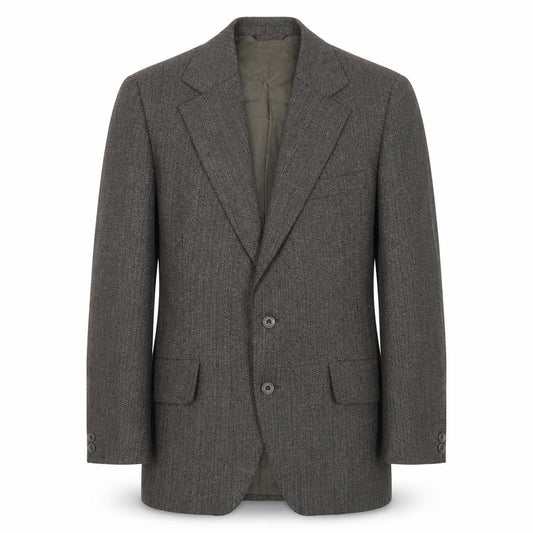 Dunn & Co. Men's Grey Herringbone Blazer, Size 40S