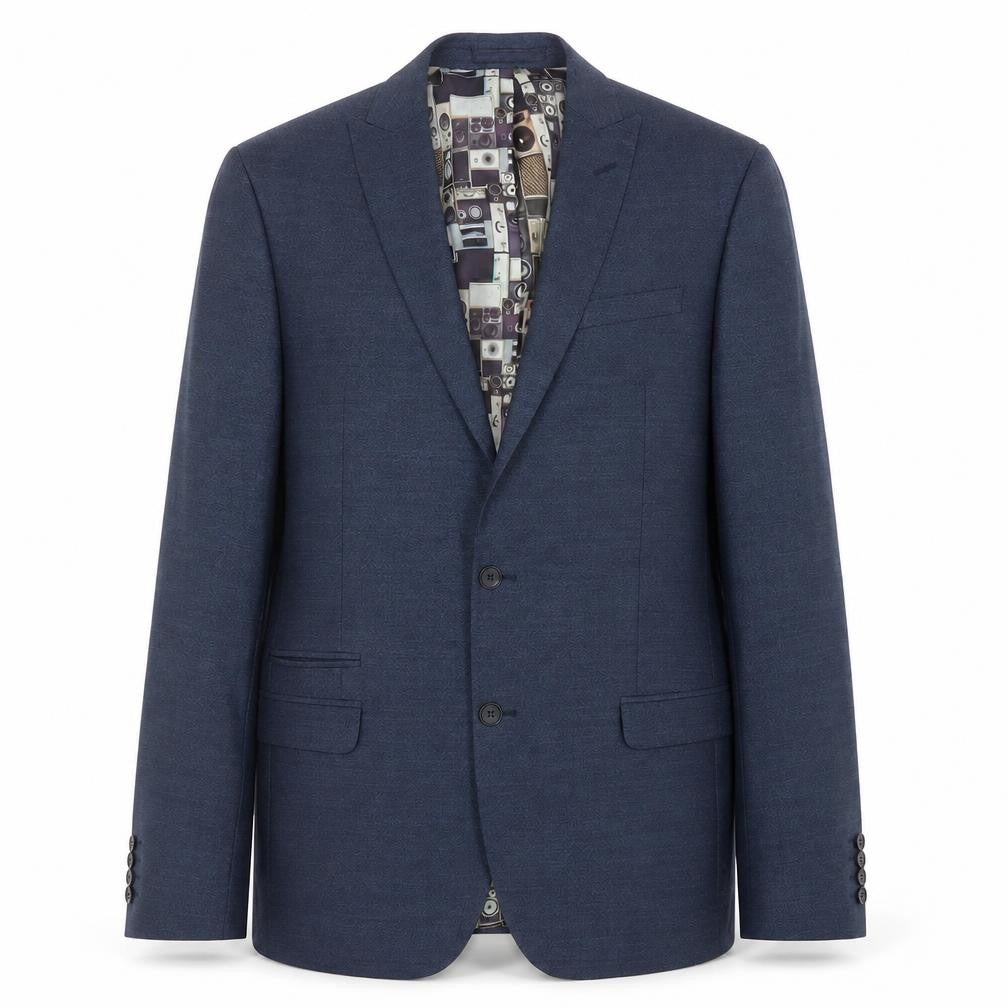 Ben Sherman Men's Blue Single Breasted Wool Blend Blazer Jacket Size 42 Regular