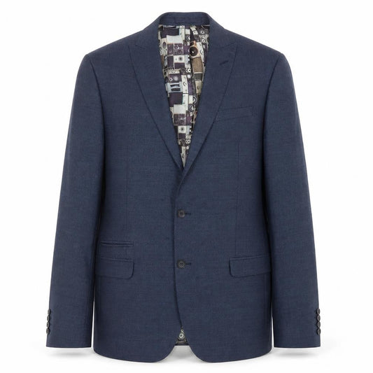 Ben Sherman Men's Blue Single Breasted Wool Blend Blazer Jacket Size 42 Regular