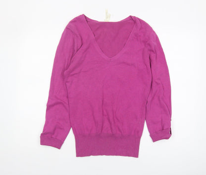 Additional front view of Red Herring Women's Pink V-Neck jumper -, size S
