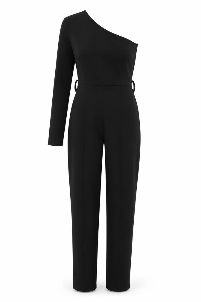 Missguided Women's Black One Shoulder Jumpsuit Size 8