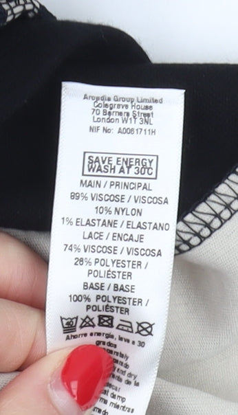 Wallis Petite Black Bodycon Dress, Size 12, Women