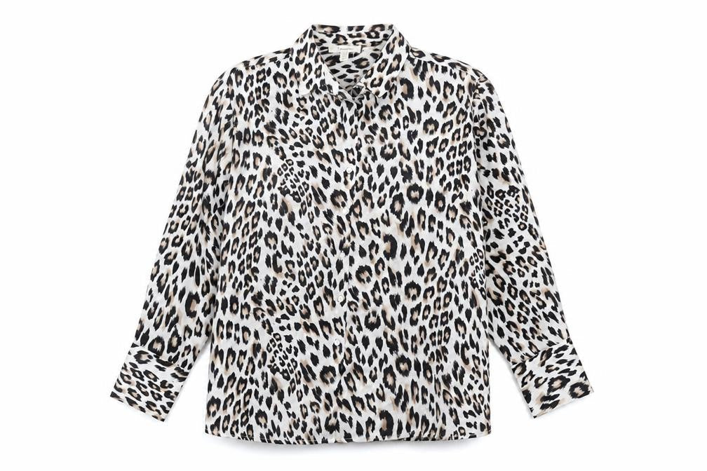 Haver & Blair Women's XL Leopard Print Button-Up Shirt