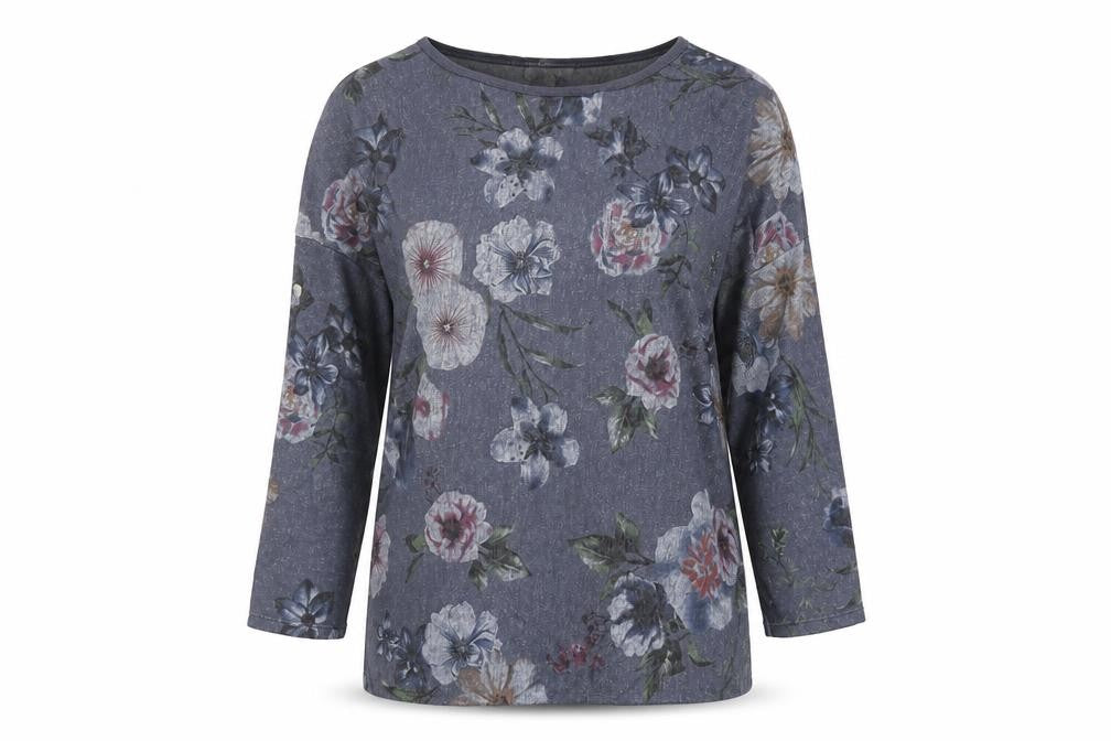 Apricot Women's Blue Floral Tunic Blouse Size M