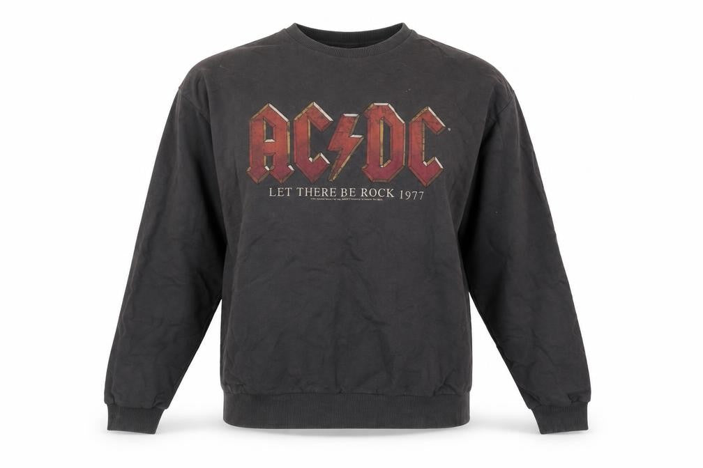AC/DC Women's Black Pullover Sweatshirt, UK 8