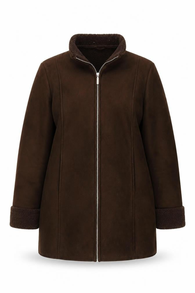 Berkertex Women's Brown Mid-Length Coat, Size 16