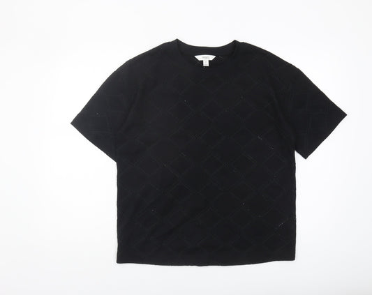 Marks and Spencer Black Geometric T-Shirt Size 10
