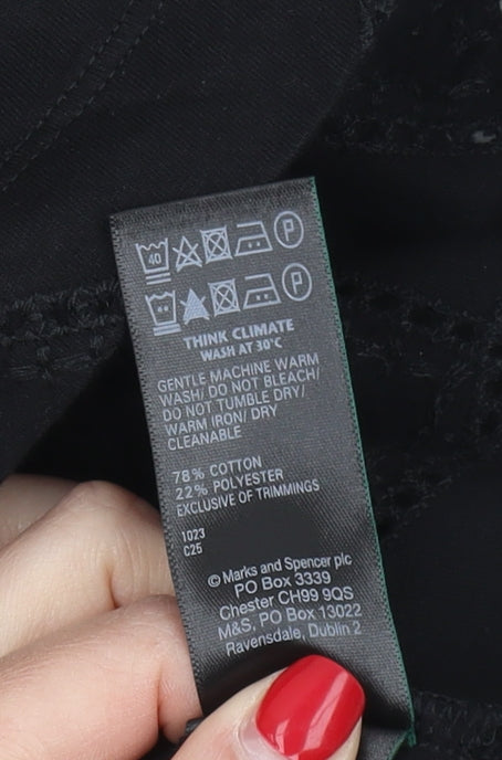 Marks and Spencer Black Geometric T-Shirt Size 10