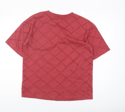Marks & Spencer Red Argyle Women's T-Shirt Size 10