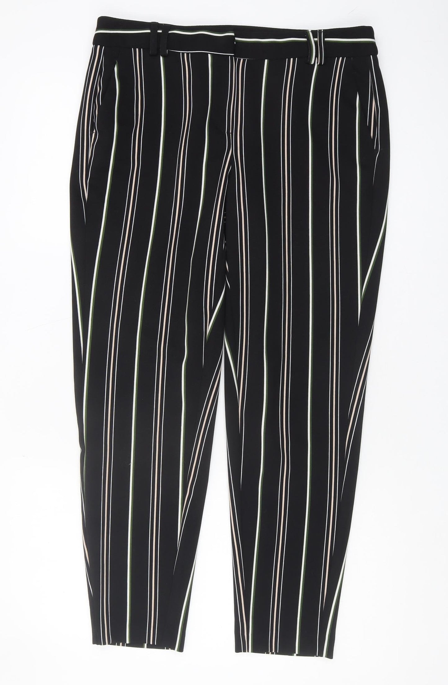 Dorothy Perkins Women's Black Striped Trousers Size 12